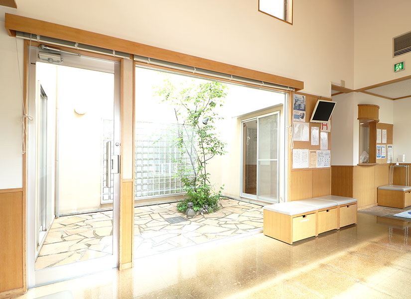 待合室から見える中庭